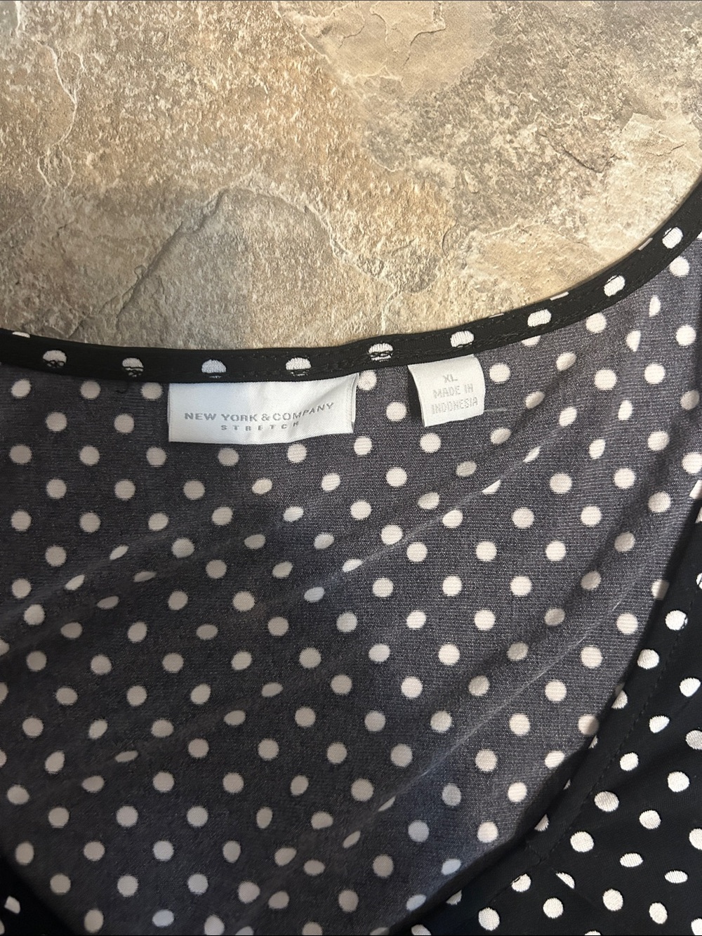New York & Company Black and White Polka Dot Sleeveless Tank - Picture 2 of 2